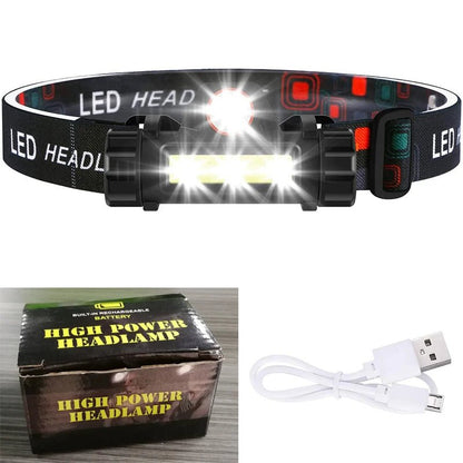 Waterproof Mini LED Headlamp USB Rechargeable COB Headlights Light weight Camping Broad Head Flash light with magnet magnetic - Tatooine Nomad