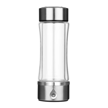 420Ml SPE/PEM Portable Hydrogen Water Bottle,Glass Stainless Steel Alkaline Water Electrolysis Ionizer - Tatooine Nomad
