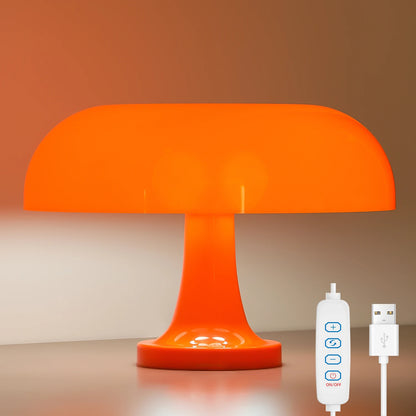 Stylish Mushroom Table Lamp – Modern Bauhaus Design, Orange Bedside Light - Tatooine Nomad