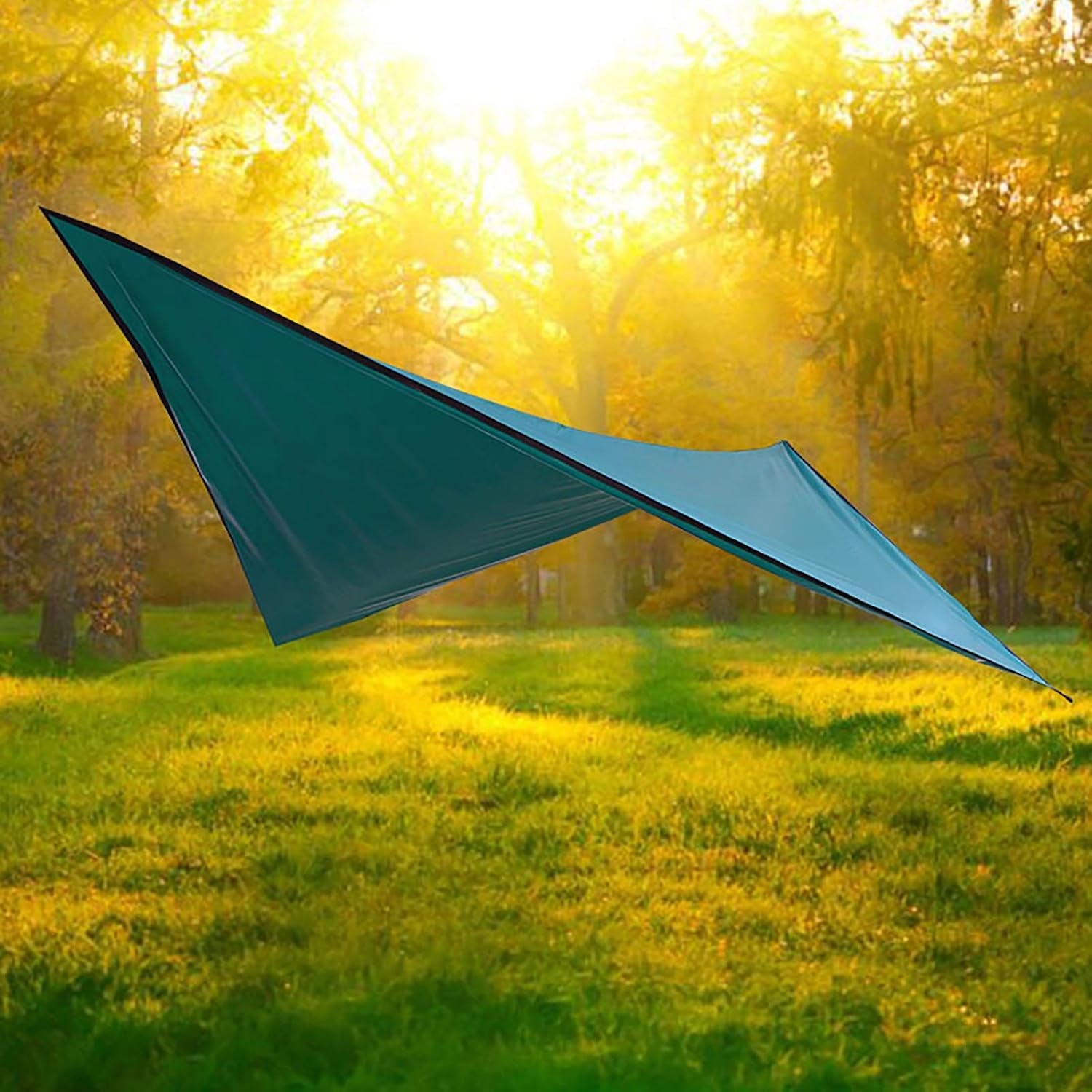 Hammock Tarp Tent 142"X114", Hammock Rain Fly Camping Tarp, Multifunctional Waterproof Tent Footprint for Camping, Sunshade, Picnic & Army Tent - Tatooine Nomad