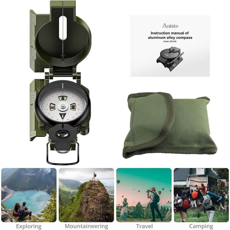 Anbte professional hiking compass with 3000 gauss magnetic intensity - Tatooine Nomad