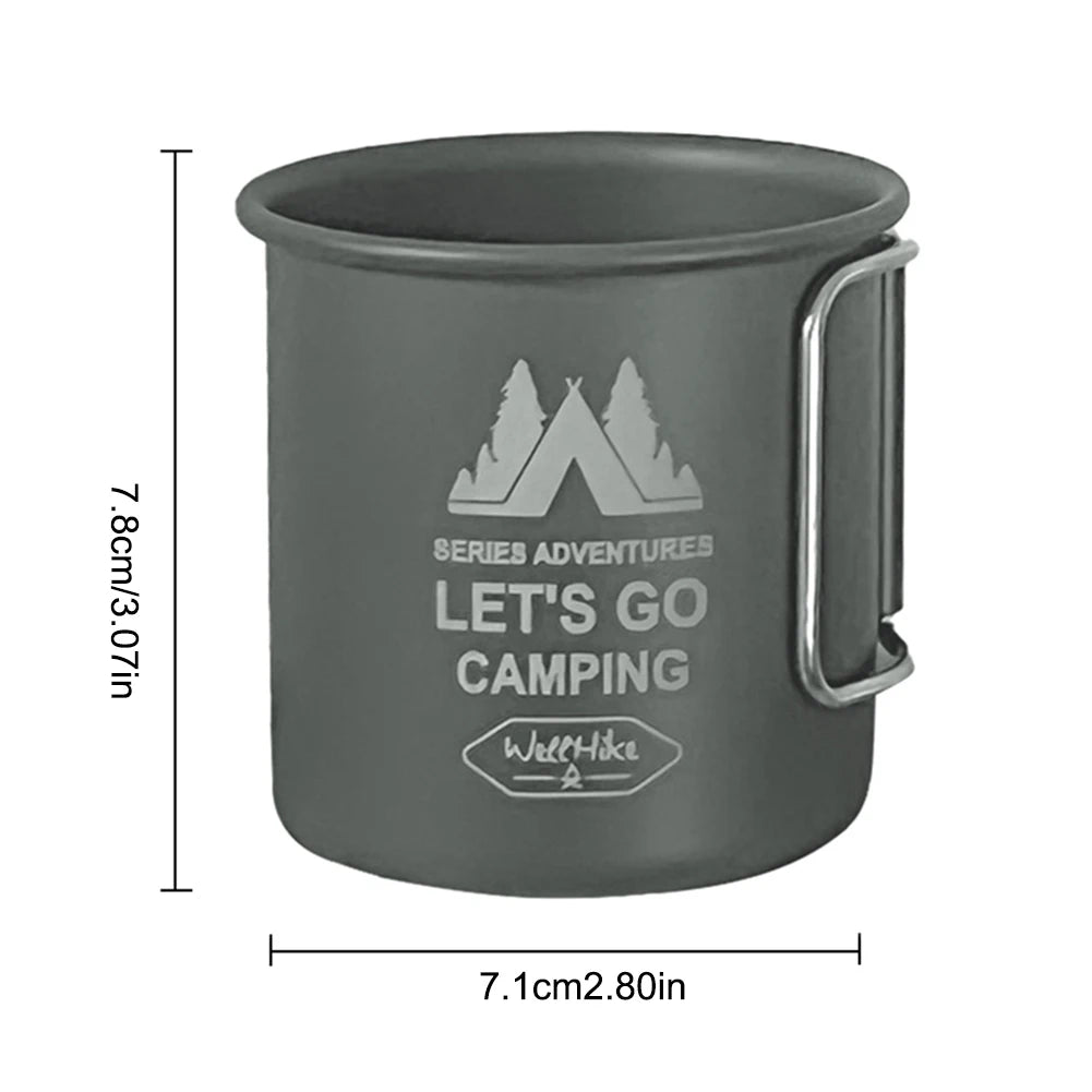 300ML Ultra - Light Aluminium Alloy Camping Mug with Foldable Handle - Tatooine Nomad