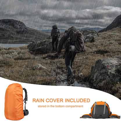 50L waterproof hiking backpack with rain cover and storage - Tatooine Nomad