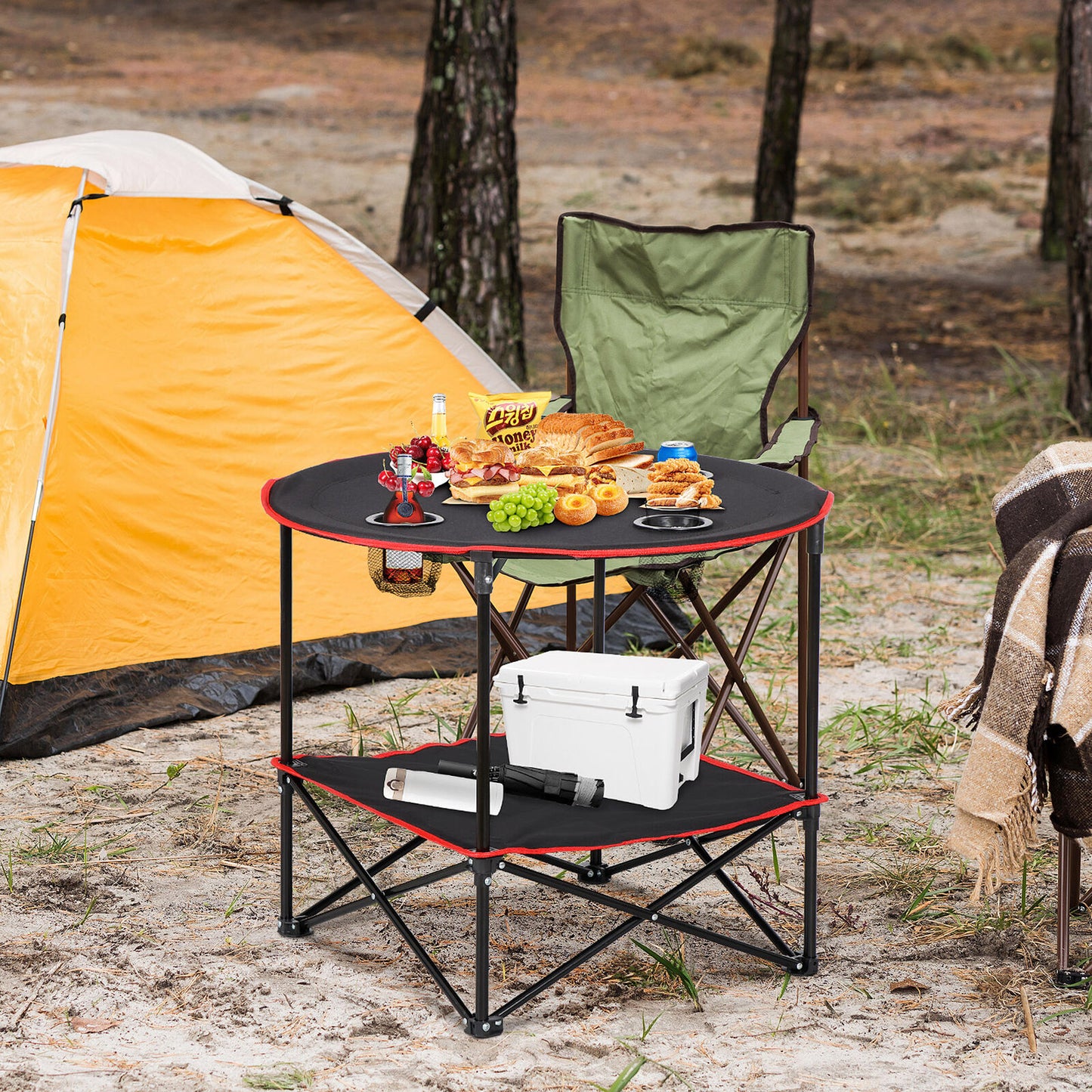 portable folding picnic table with cup holders and carry bag - Tatooine Nomad