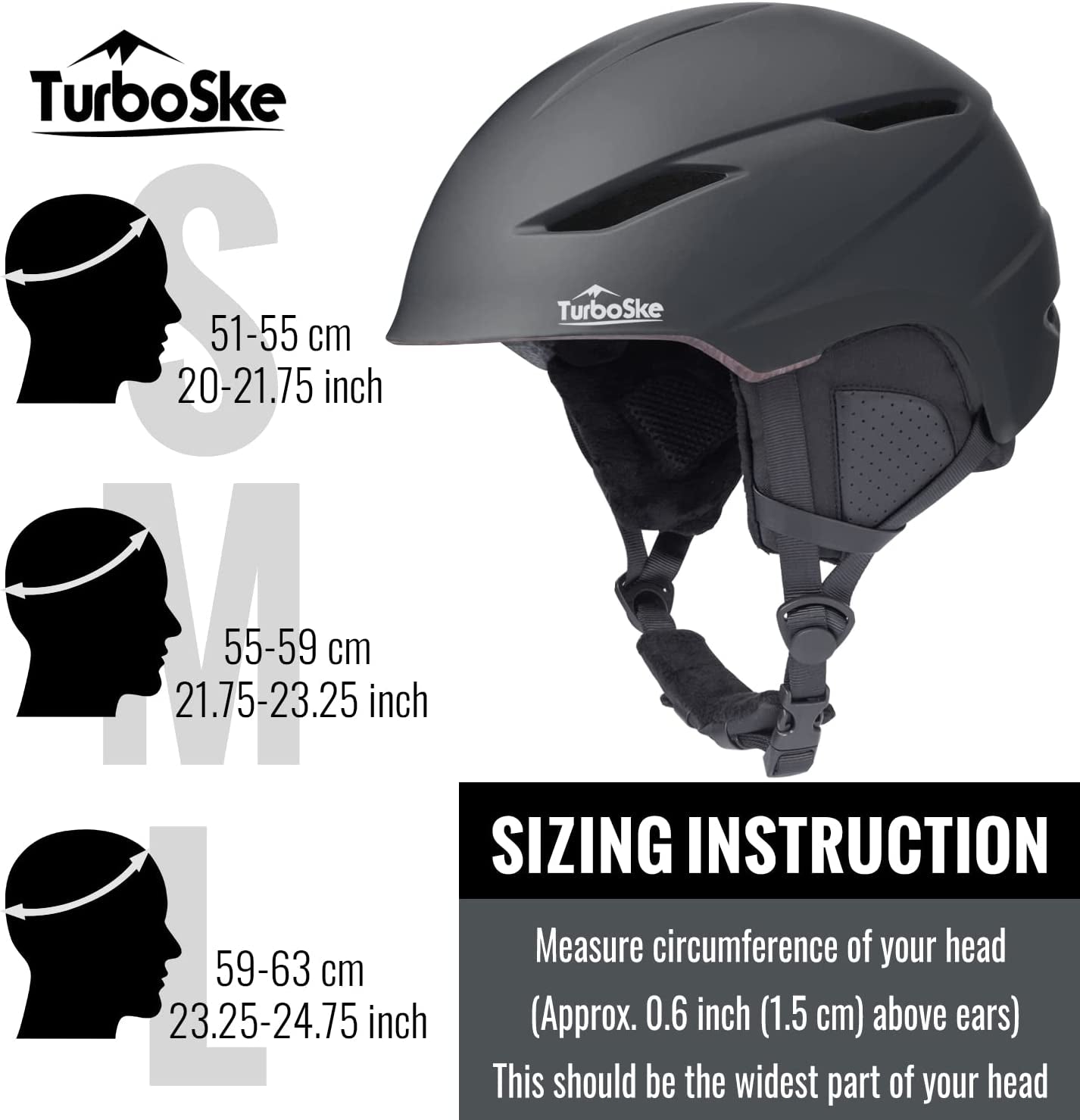 Ski Helmet, Snowboard Helmet Snow Sports Helmet, Audio Compatible and Lightweight, ASTM Standard Helmet for Men, Women and Youth