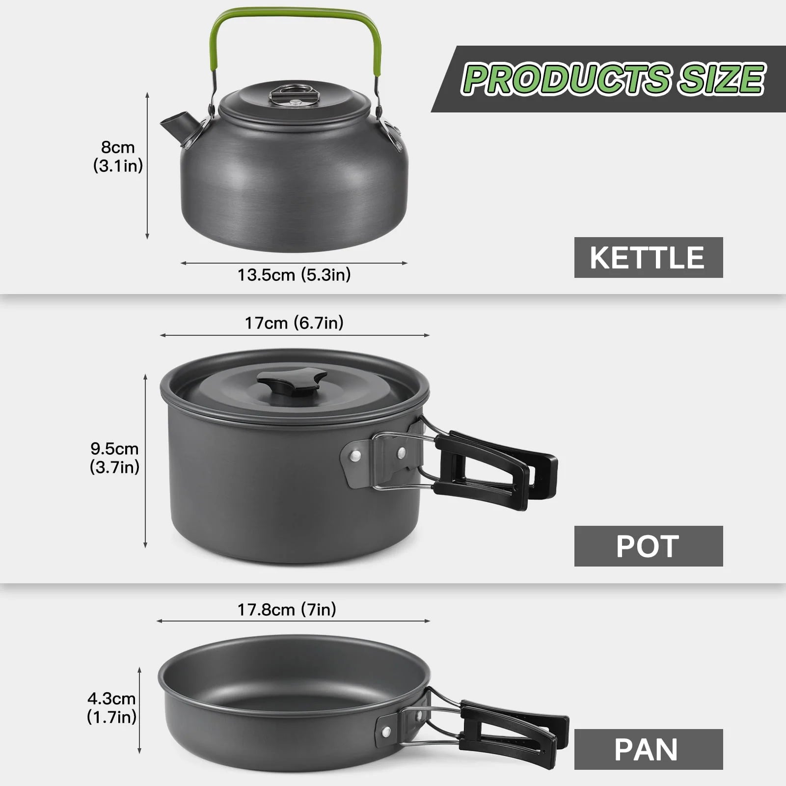 22Pcs Camping Cookware Mess Kit, Camping Pot and Pan Cooking Set Outdoor Camping Hiking Backpacking Cooking and Picnic