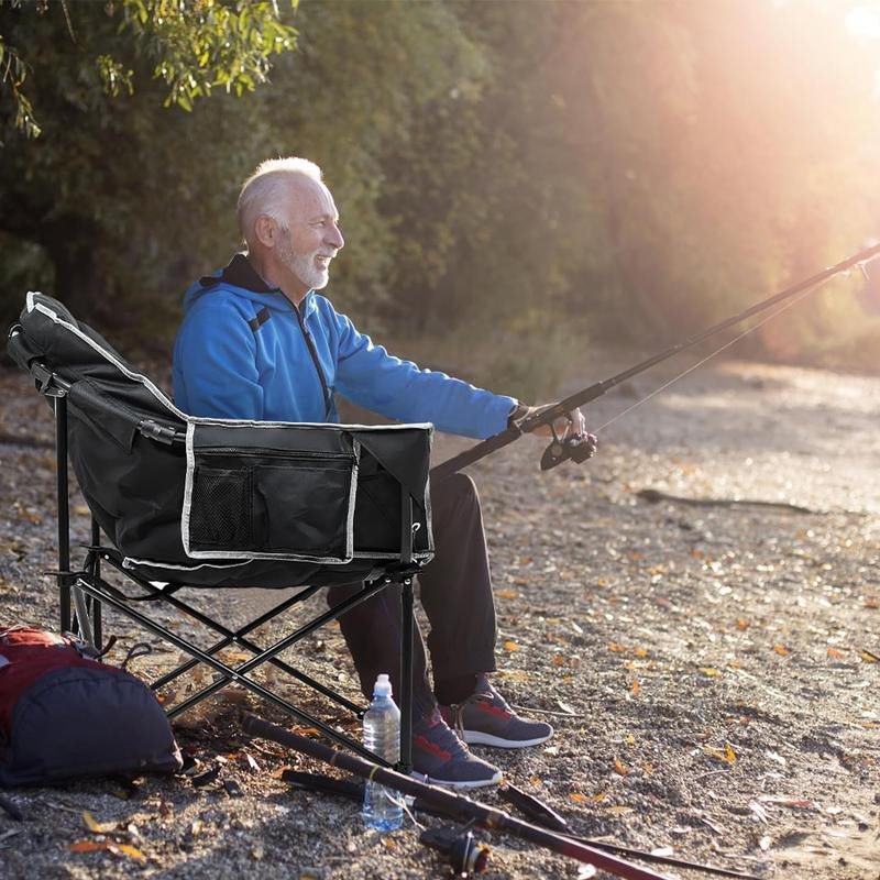 MOPHOTO Portable Heated Camping Chair - 3 Heat Levels, 500 lbs Capacity - Tatooine Nomad