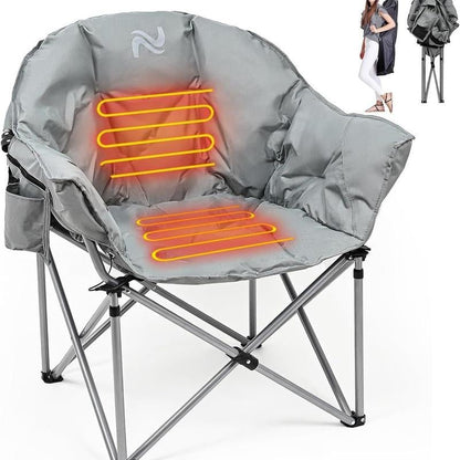 MOPHOTO Portable Heated Camping Chair - 3 Heat Levels, 500 lbs Capacity - Tatooine Nomad