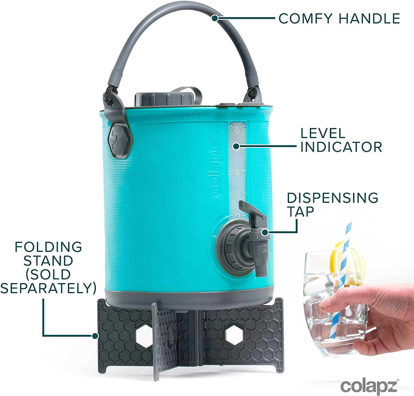 2-In-1 Collapsible Camping Water Container with Spigot - 2 Gallon Portable Bucket & Camping Water Jug with Spout - Sports Water Jug - RV Bucket - Water Jug Dispenser - Camping Essentials