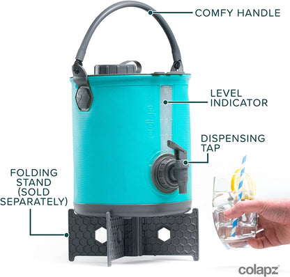 2-In-1 Collapsible Camping Water Container with Spigot - 2 Gallon Portable Bucket & Camping Water Jug with Spout - Sports Water Jug - RV Bucket - Water Jug Dispenser - Camping Essentials