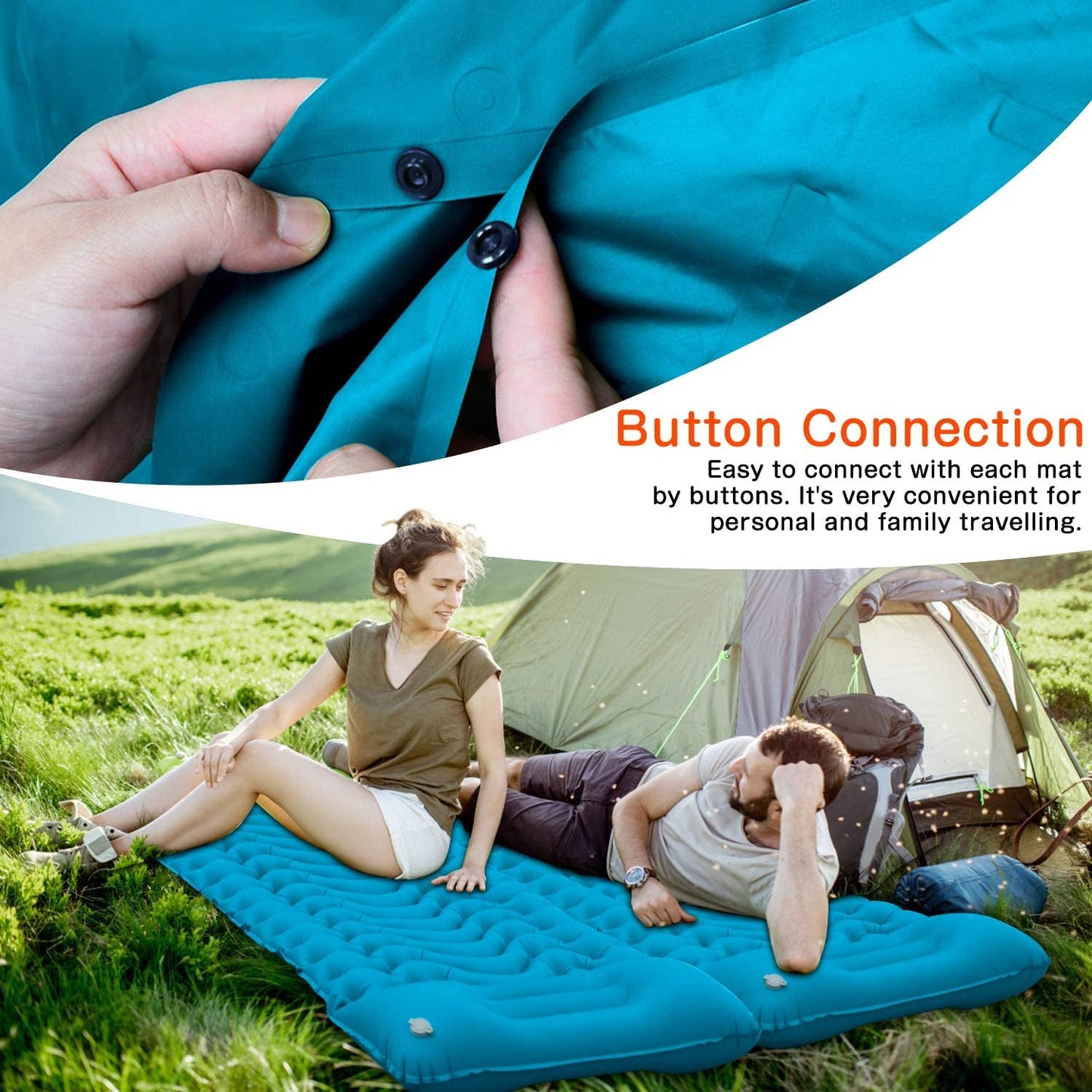 SUPIPRO Inflatable Camping Sleeping Pad with Built - in Pillow - Tatooine Nomad