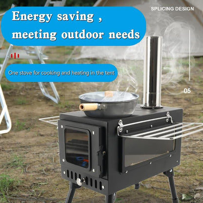 Multifunctional Portable Camping Wood Stove with Chimney - Tatooine Nomad