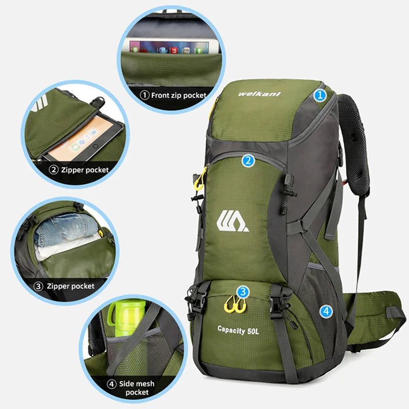 50L Waterproof Hiking Backpack for Men and Women - Tatooine Nomad