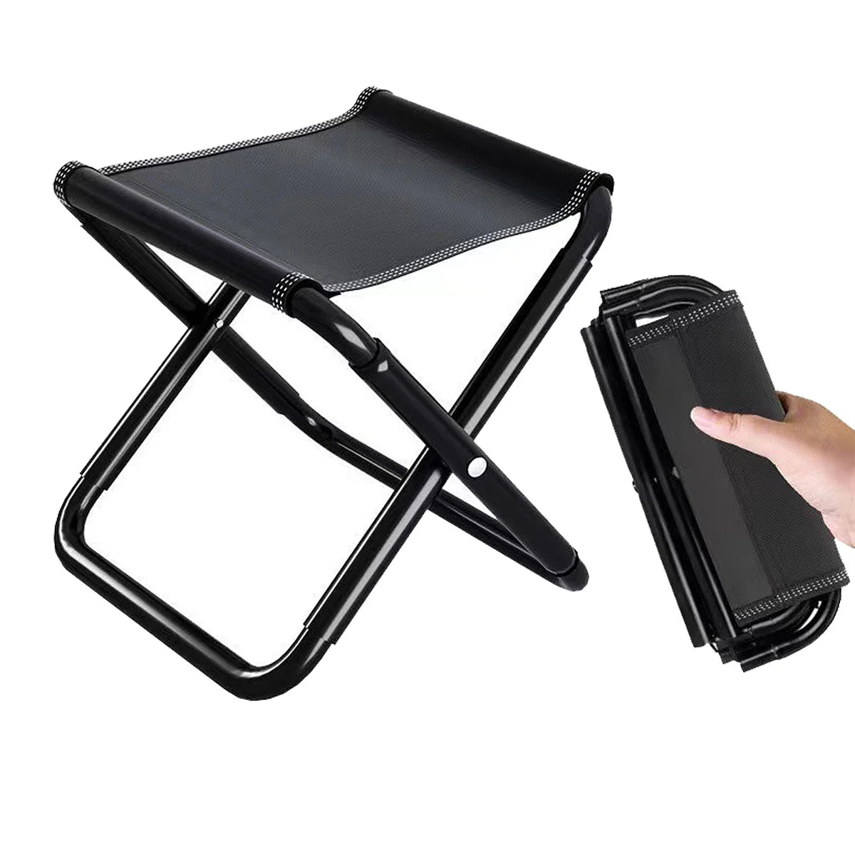 Folding Camping Stool , Portable Camping Chair,Lightweight Camping Chairs for Adult Outdoor Fishing BBQ Hiking Black - Tatooine Nomad