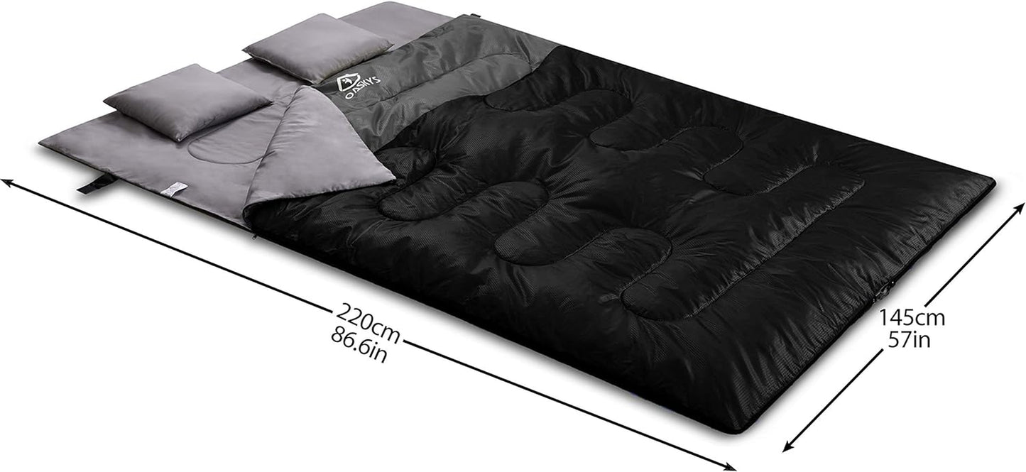 queen size double sleeping bag with pillows - waterproof - Tatooine Nomad