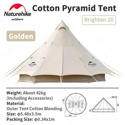 Naturehike Brighten 20 Cotton Pyramid Tent for 3 - 4 Persons - Tatooine Nomad