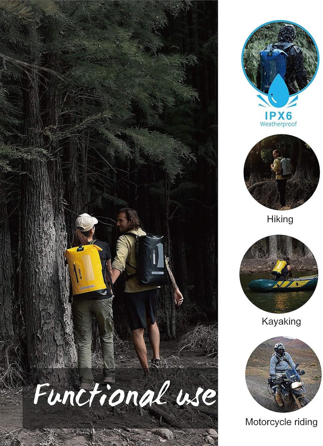 waterproof backpack dry bag 20L/30L/40L for outdoor adventures - Tatooine Nomad