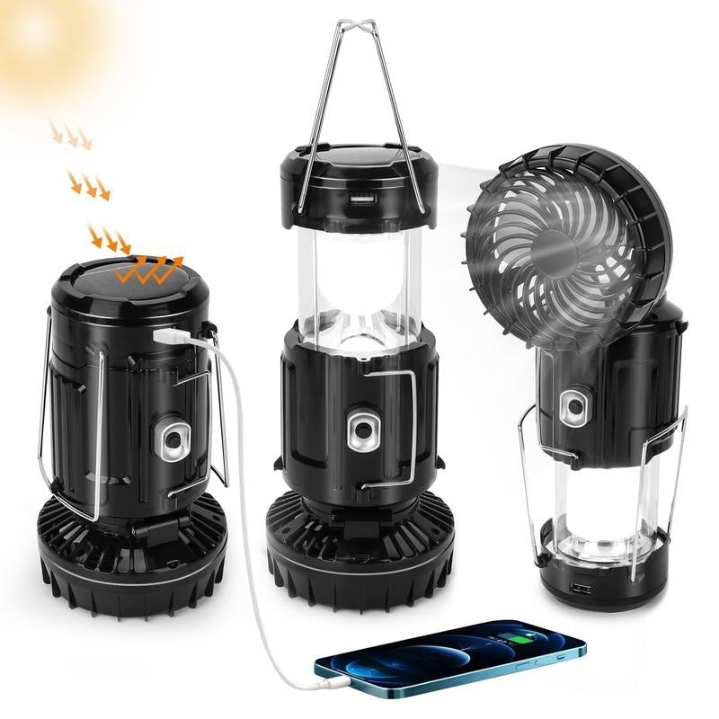 solar rechargeable camping lantern with fan and USB charger - Tatooine Nomad