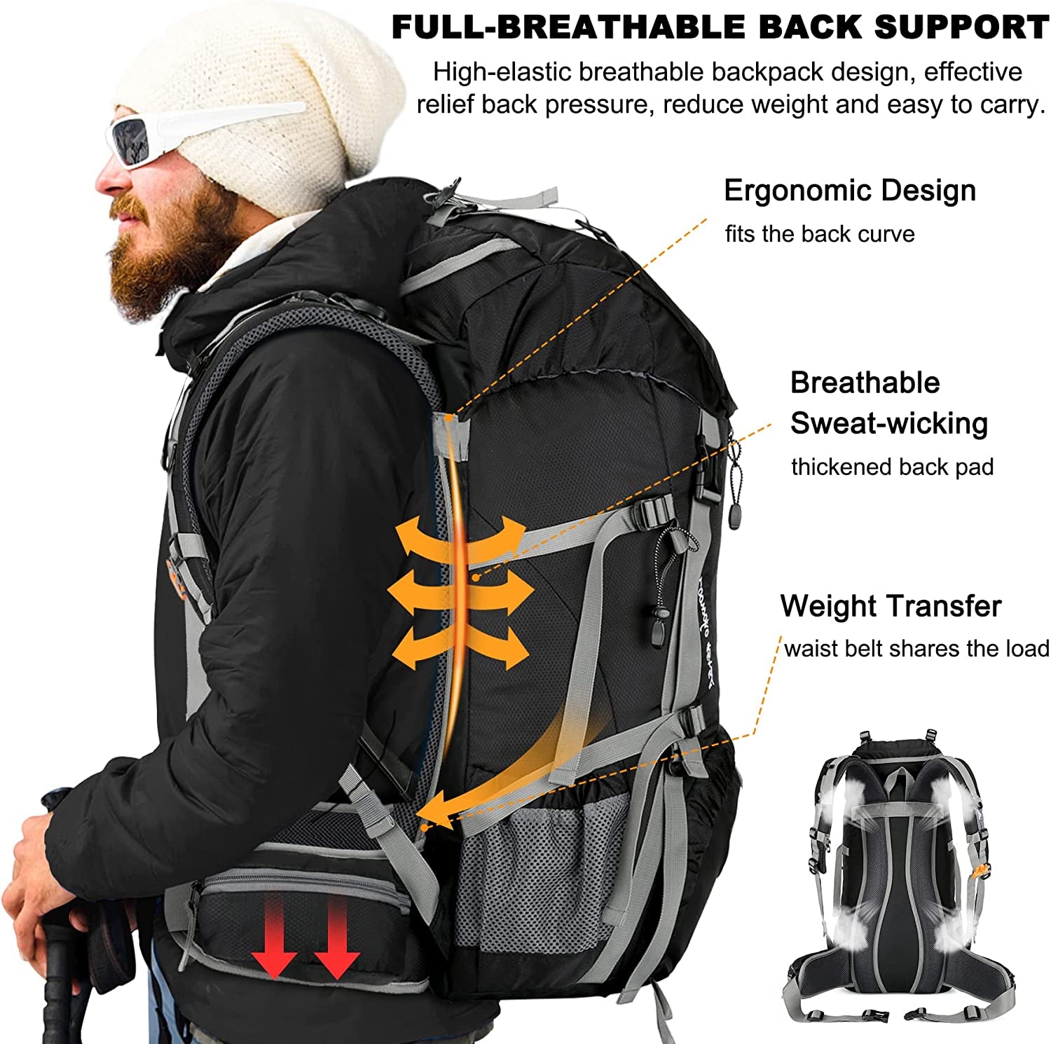 50L Waterproof Hiking Backpack with Rain Cover - Lightweight & Versati Tatooine Nomad 50L Waterproof Hiking Backpack with Rain Cover - Lightweight & Versati Tatooine Nomad