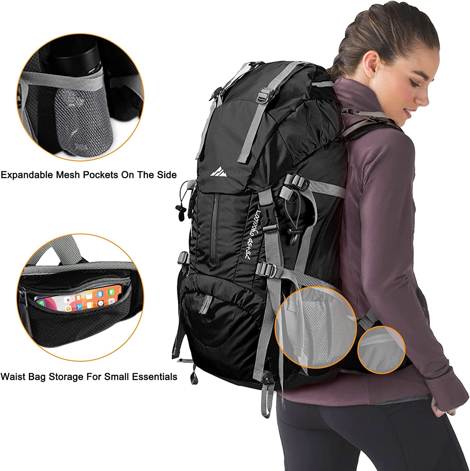 50l waterproof hiking camping backpack 50L Waterproof Hiking Backpack with Rain Cover