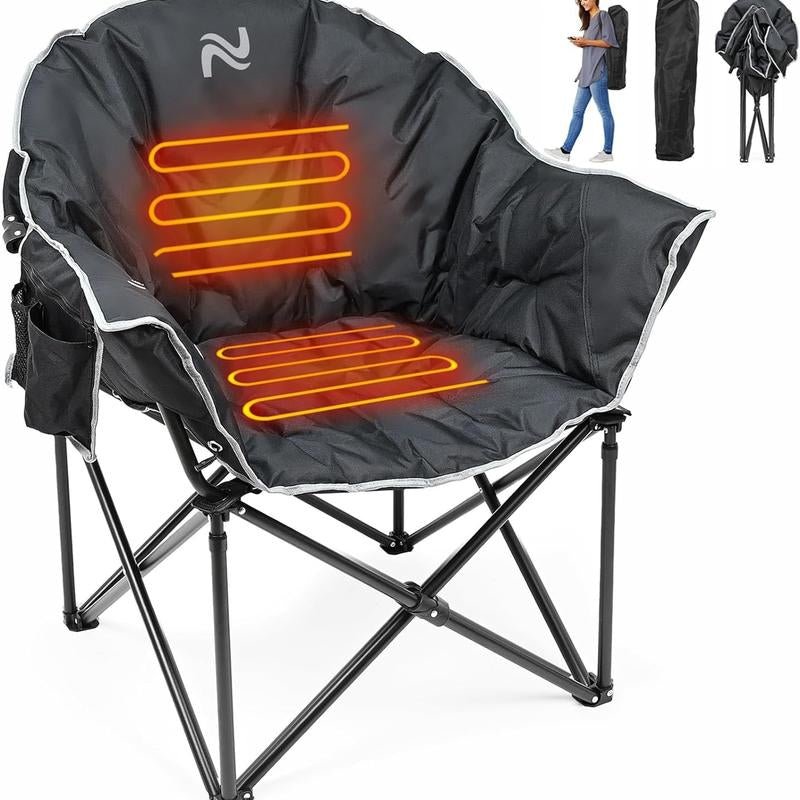 MOPHOTO Portable Heated Camping Chair - 3 Heat Levels, 500 lbs Capacity - Tatooine Nomad