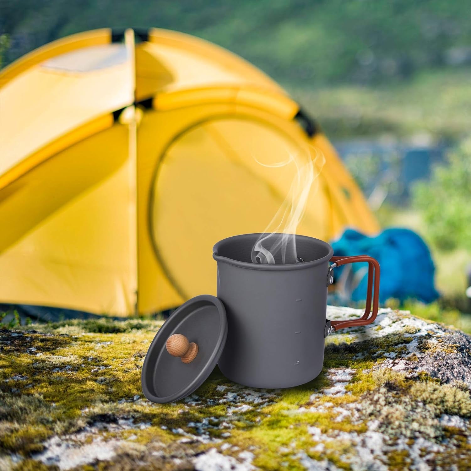 600ml Lightweight Aluminum Camping Coffee Pot with Cup - Tatooine Nomad