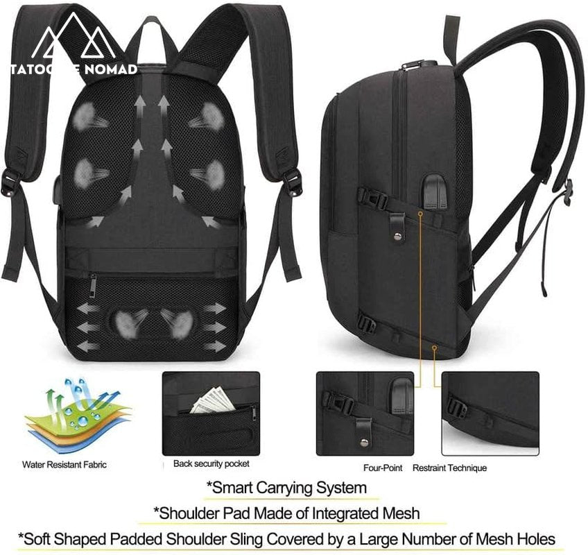 Water - Resistant Anti - Theft Laptop Backpack with USB Port - Tatooine Nomad