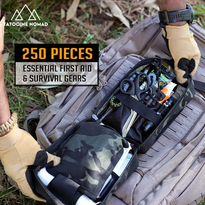 250 - Piece Survival First Aid Kit with Molle Pouch for Outdoors - Tatooine Nomad