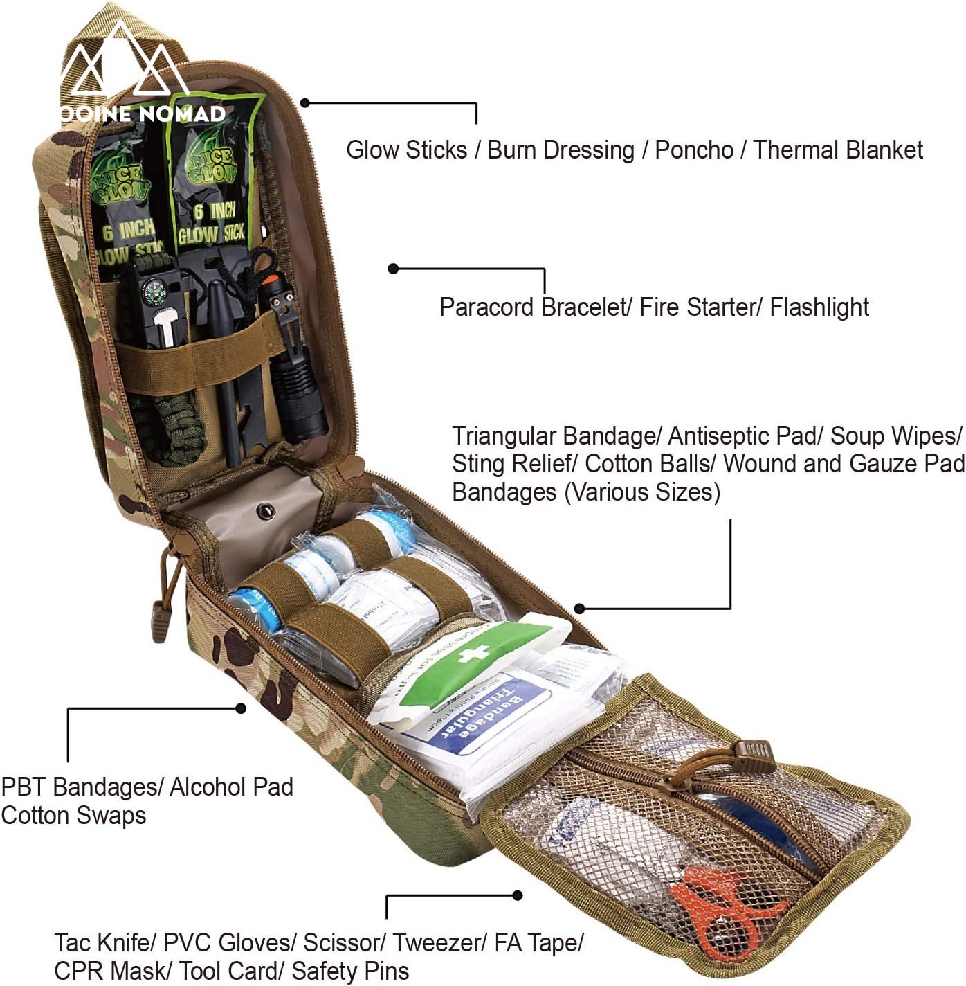 250 - Piece Survival First Aid Kit with Molle Pouch for Outdoors - Tatooine Nomad