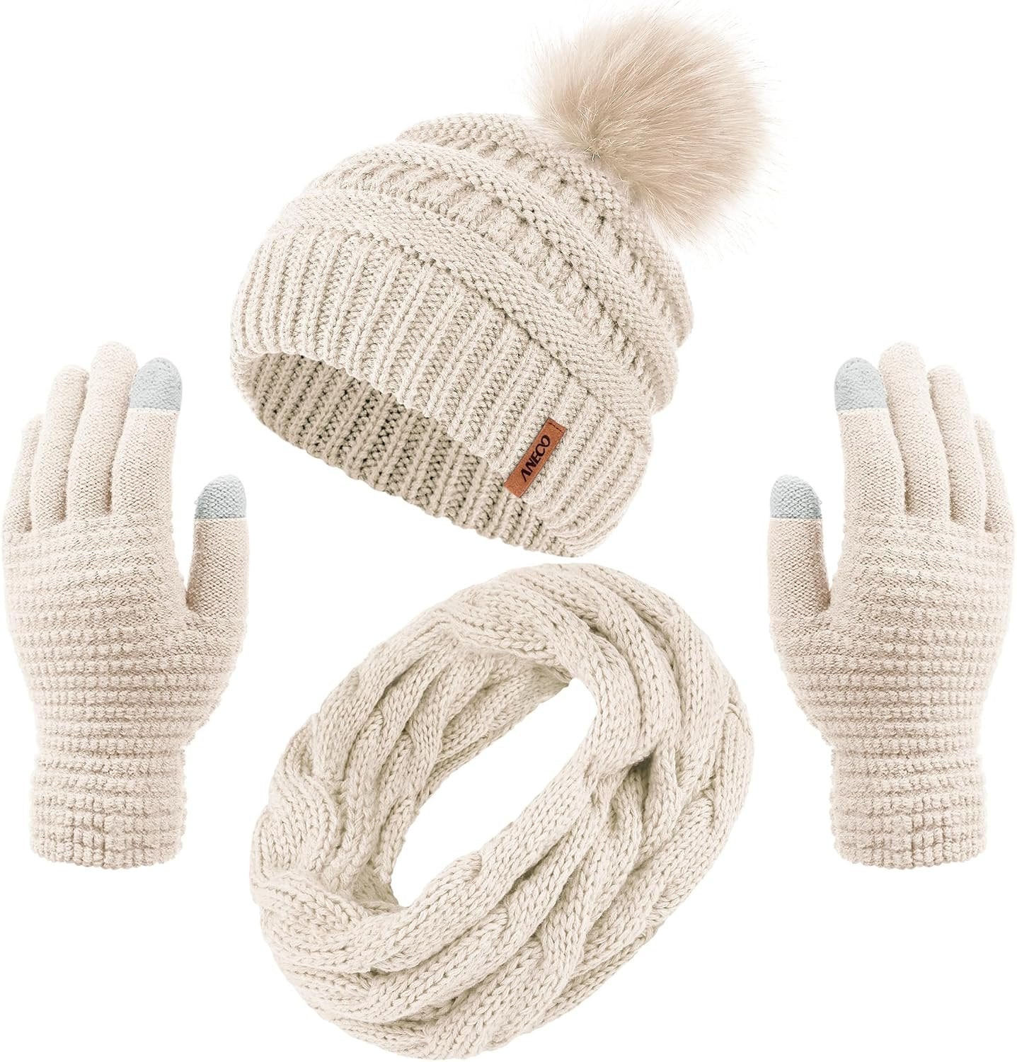 womens knitted winter set with beanie, scarf & gloves - Tatooine Nomad