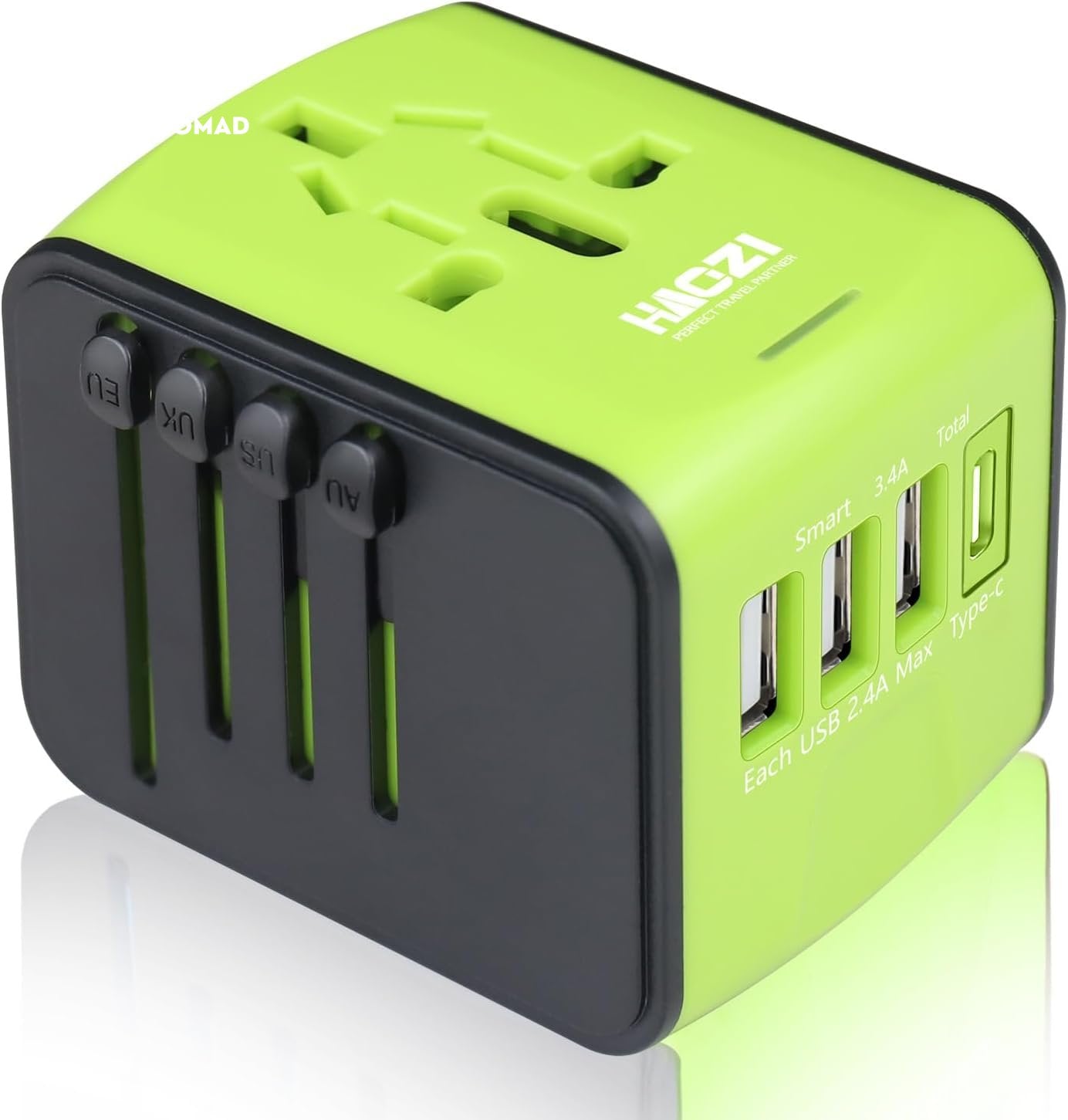 European Travel Plug Adapter, Universal Travel Adapter, 2.4A USB, 3.0A Type - C International Travel Adapter, Universal Travel Plug Adapter for US, UK, EU, AU & Asia Covers 150+Countries (Green) - Tatooine Nomad