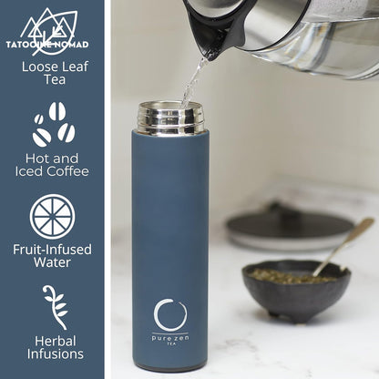 stainless steel travel thermos with infuser for tea and coffee - Tatooine Nomad