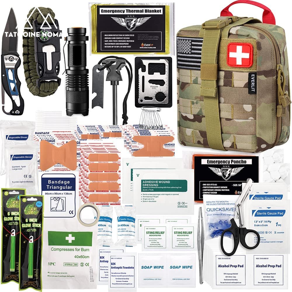 250 - Piece Survival First Aid Kit with Molle Pouch for Outdoors - Tatooine Nomad