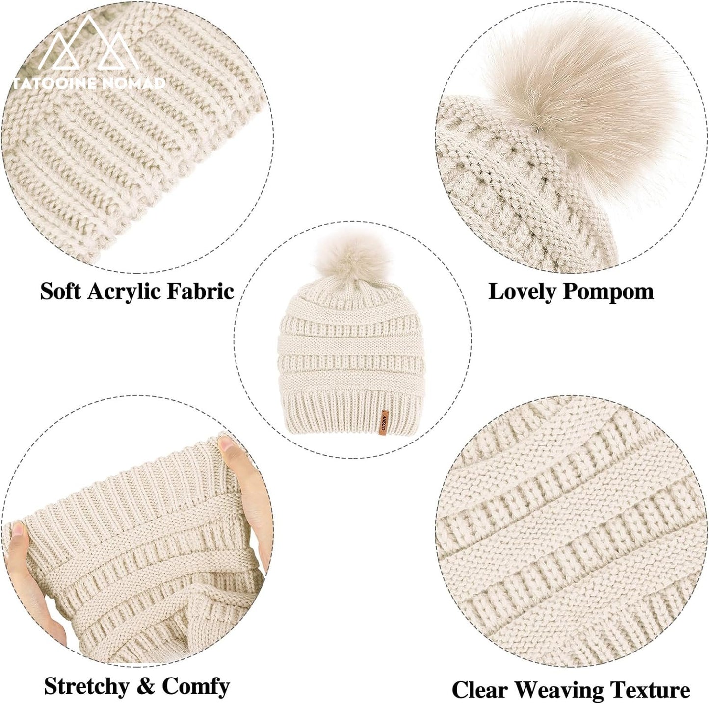 womens knitted winter set with beanie, scarf & gloves - Tatooine Nomad