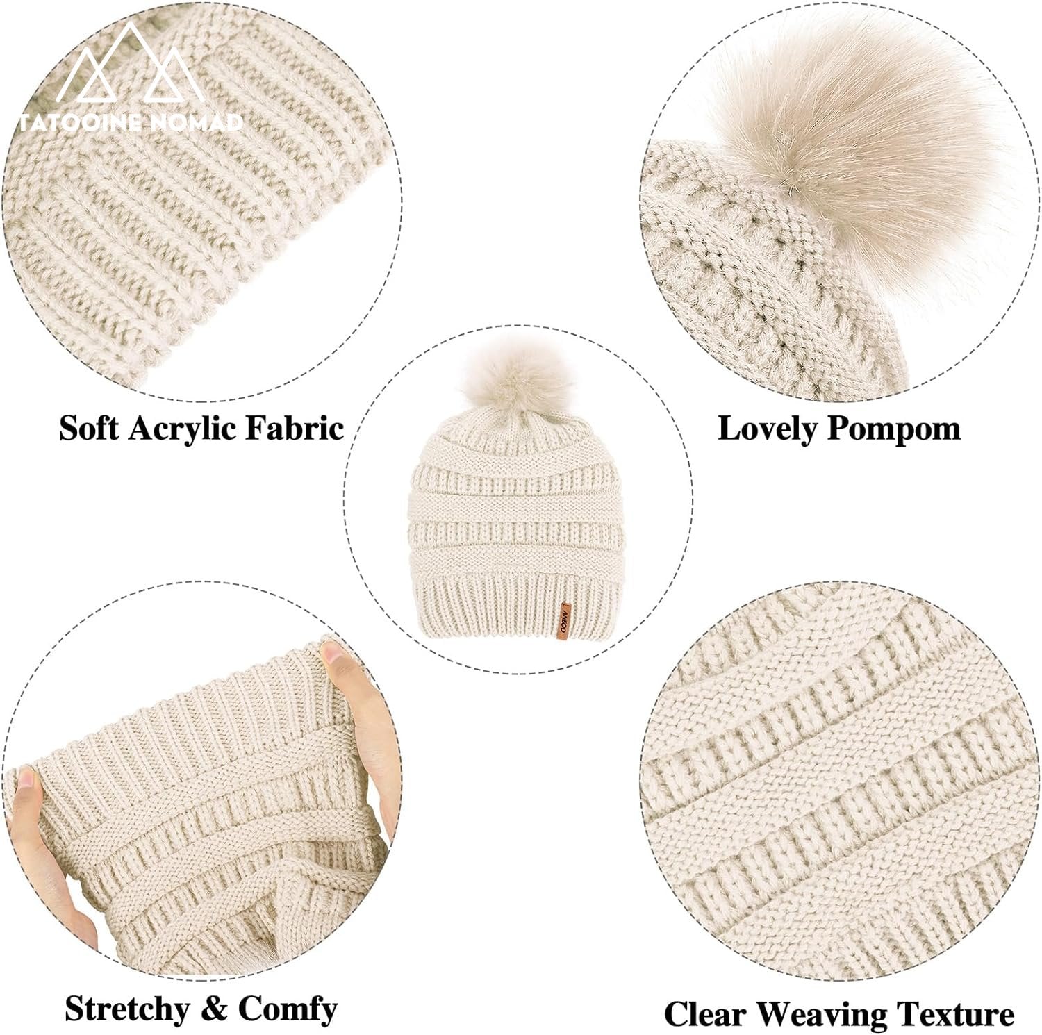 womens knitted winter set with beanie, scarf & gloves - Tatooine Nomad